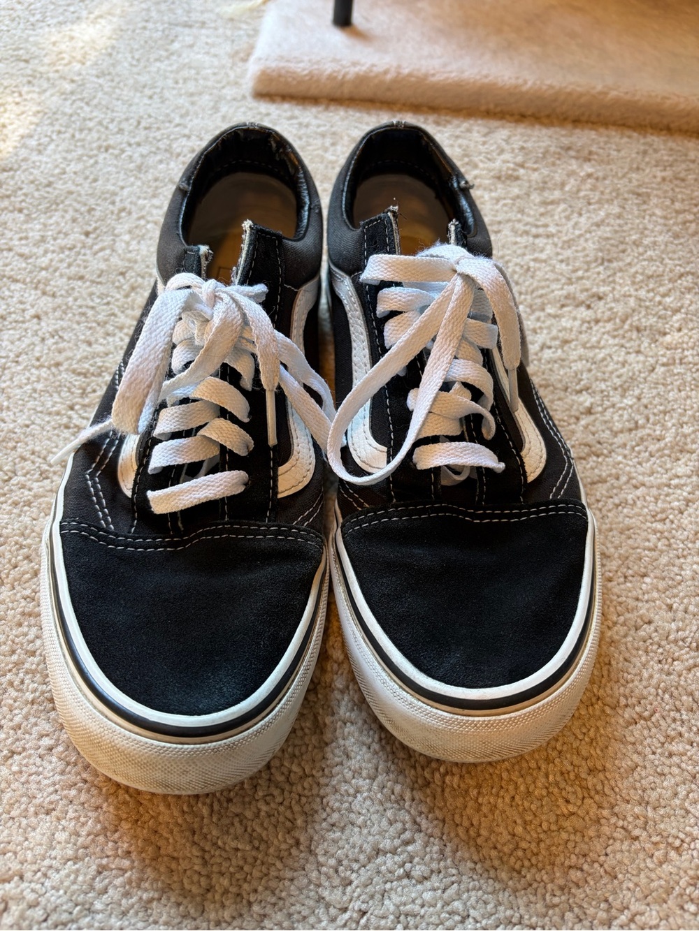Vans Black and White Old Skool Low-Top Sneakers